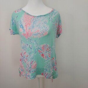 Lilly Pulitzer Mikela Linen Short Sleeve Top